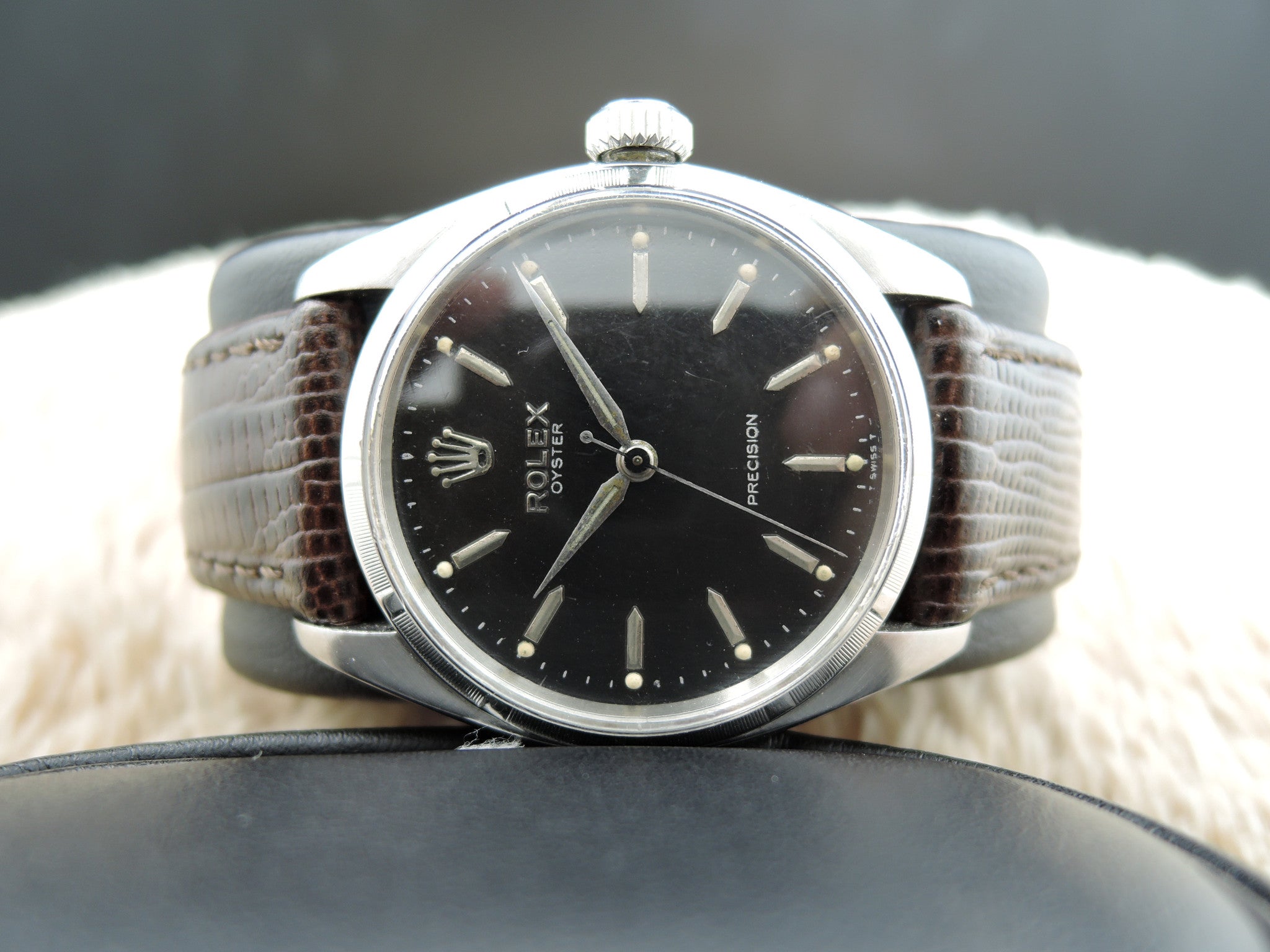 1957 Rolex OYSTER 6422 with Original Matt Black Dial and Engine Turned ...