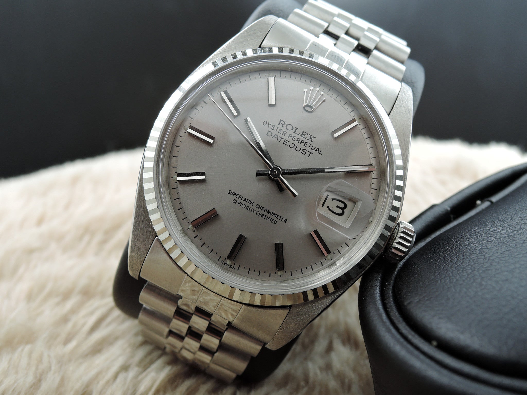 1972 Rolex DATEJUST 1601 Stainless Steel Light Grey Dial with SOLID ...