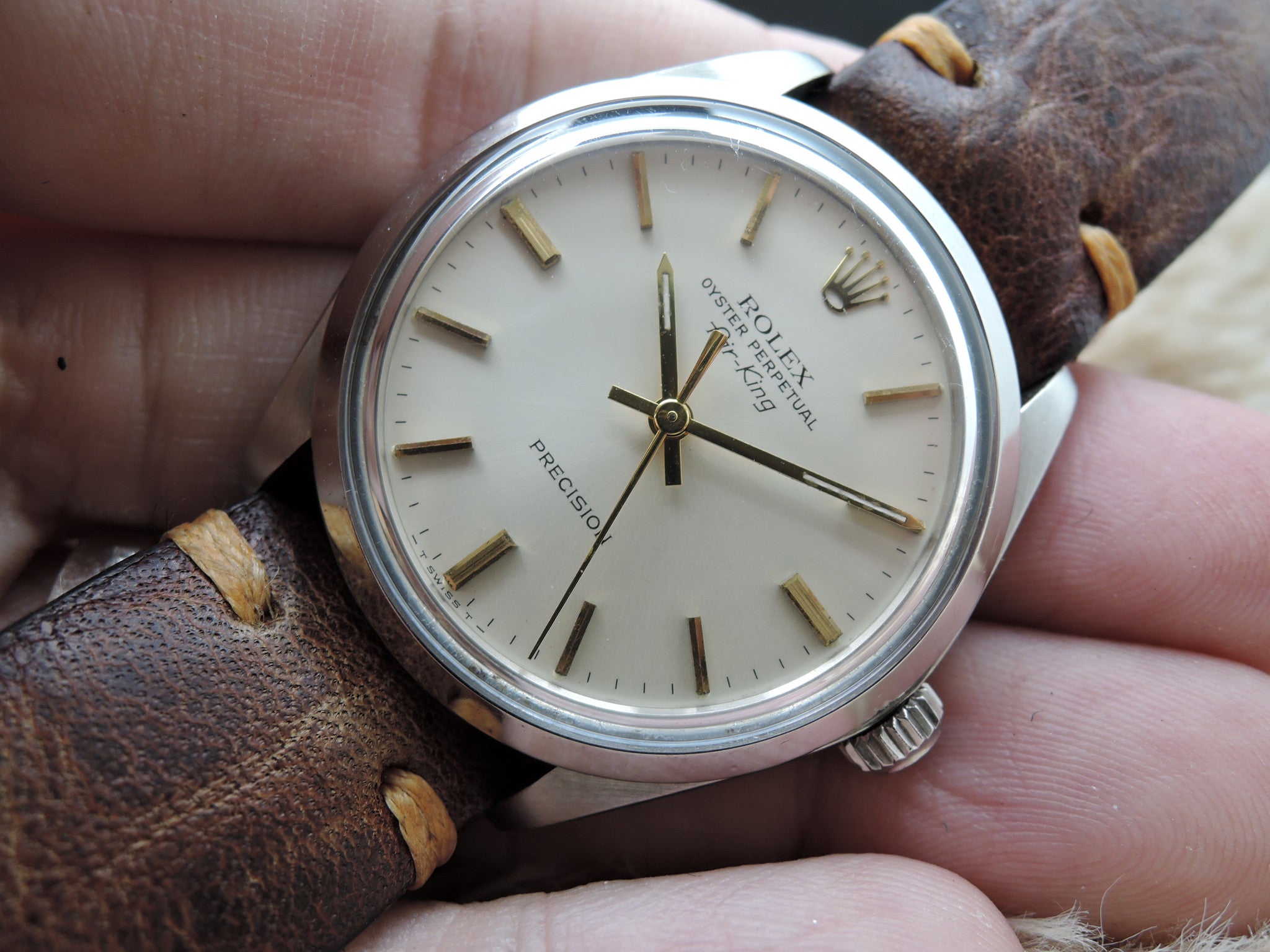 1978 Rolex AIR KING 5500 Original Silver Dial with Gold Markers and ...