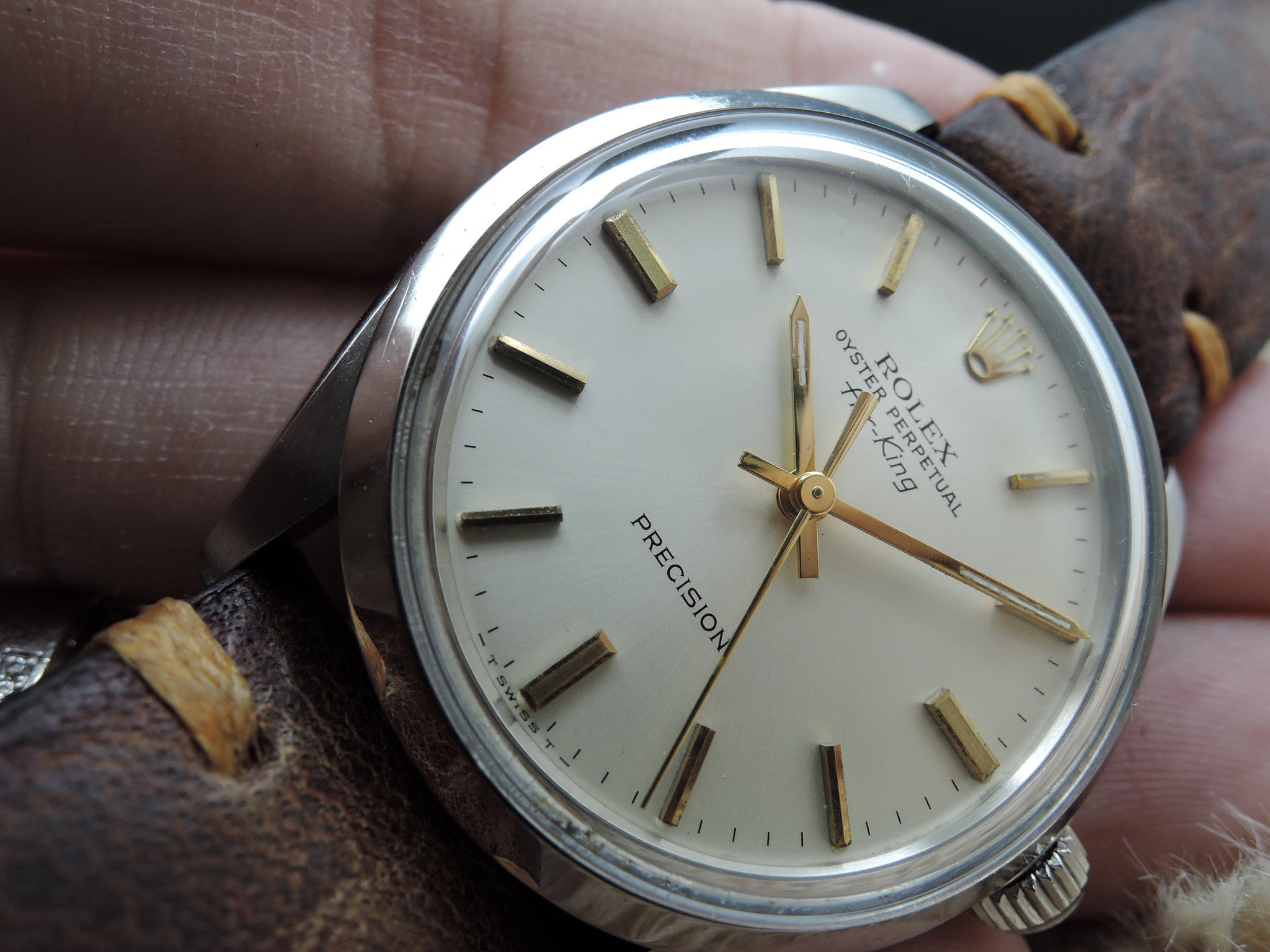 1978 Rolex AIR KING 5500 Original Silver Dial with Gold Markers and ...