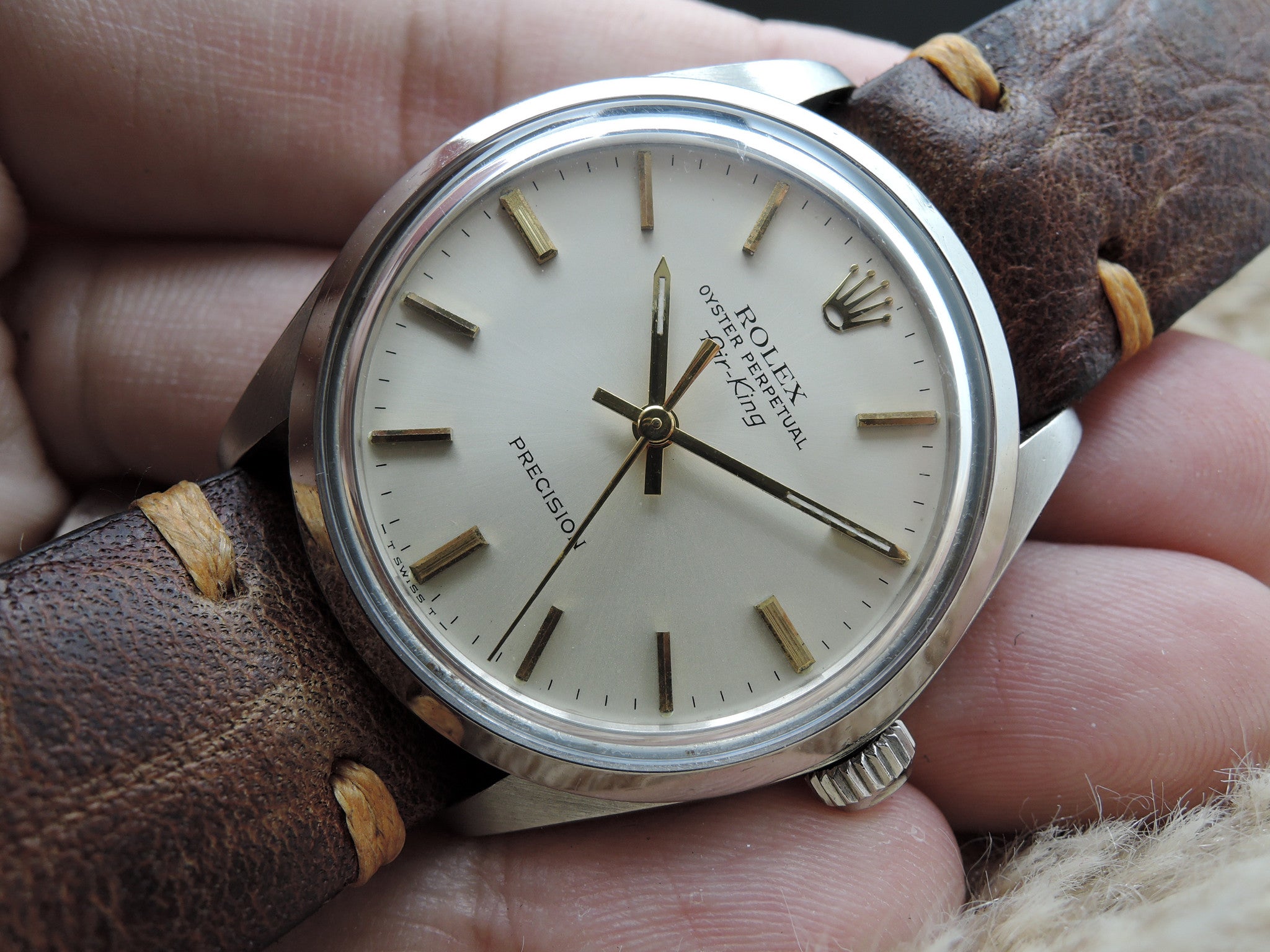 1978 Rolex AIR KING 5500 Original Silver Dial with Gold Markers and ...