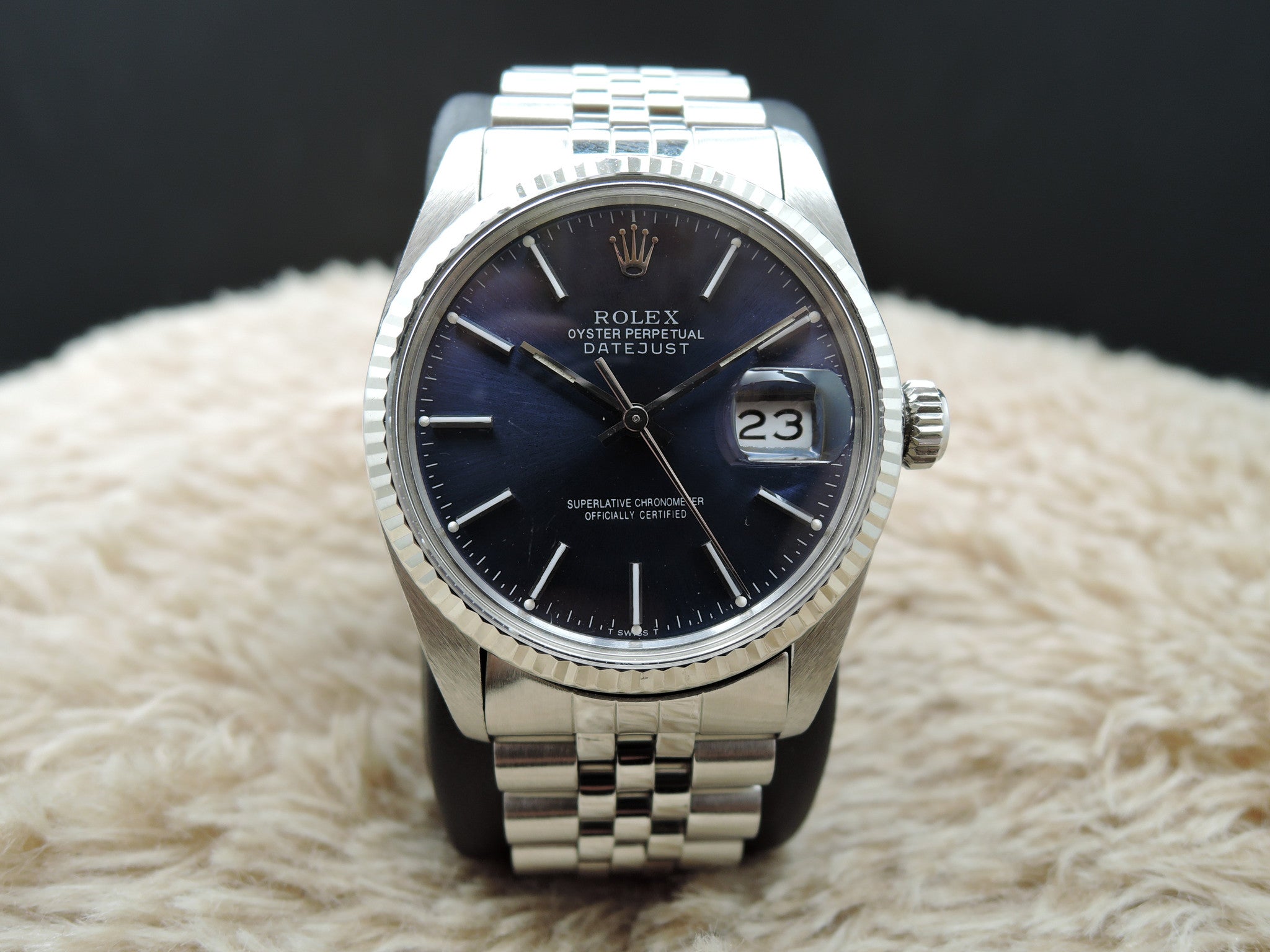 1982 Rolex DATEJUST 16014 Stainless Steel Original Glossy Blue Dial ...