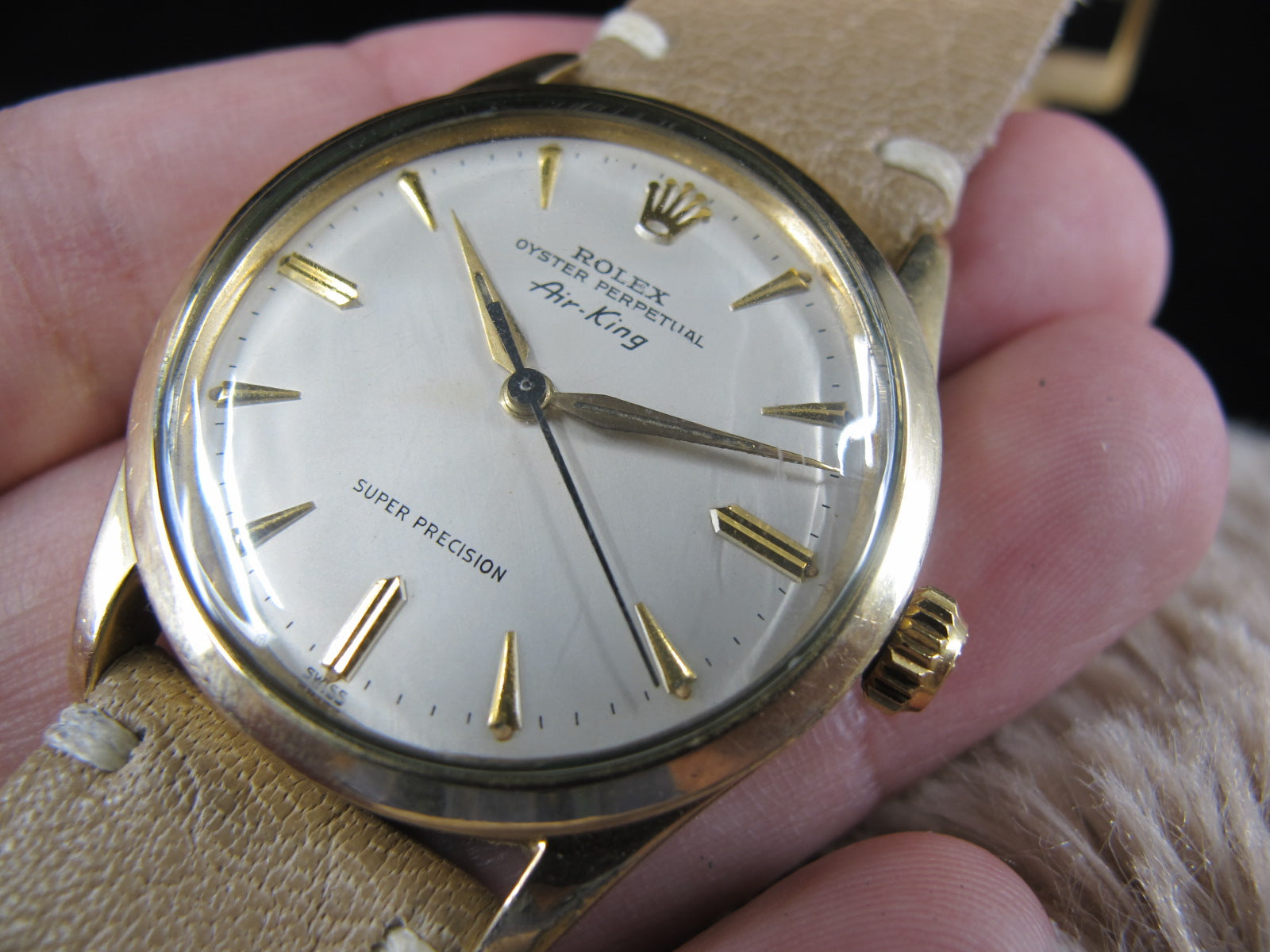 [1961] Rolex AIR KING EXPLORER 5506 Gold Plated with Creamy Dial | Alex ...