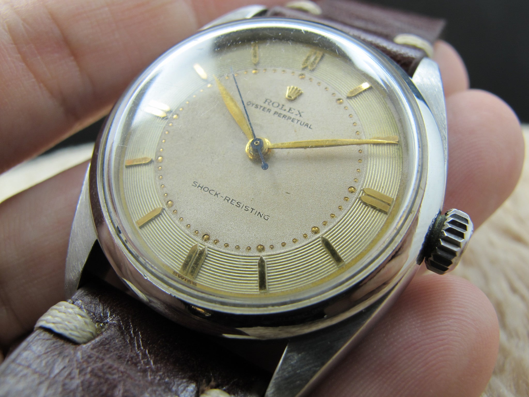 1956 Rolex OYSTER PERPETUAL Pre-Explorer 6298 Big Bubbleback Bullseye ...