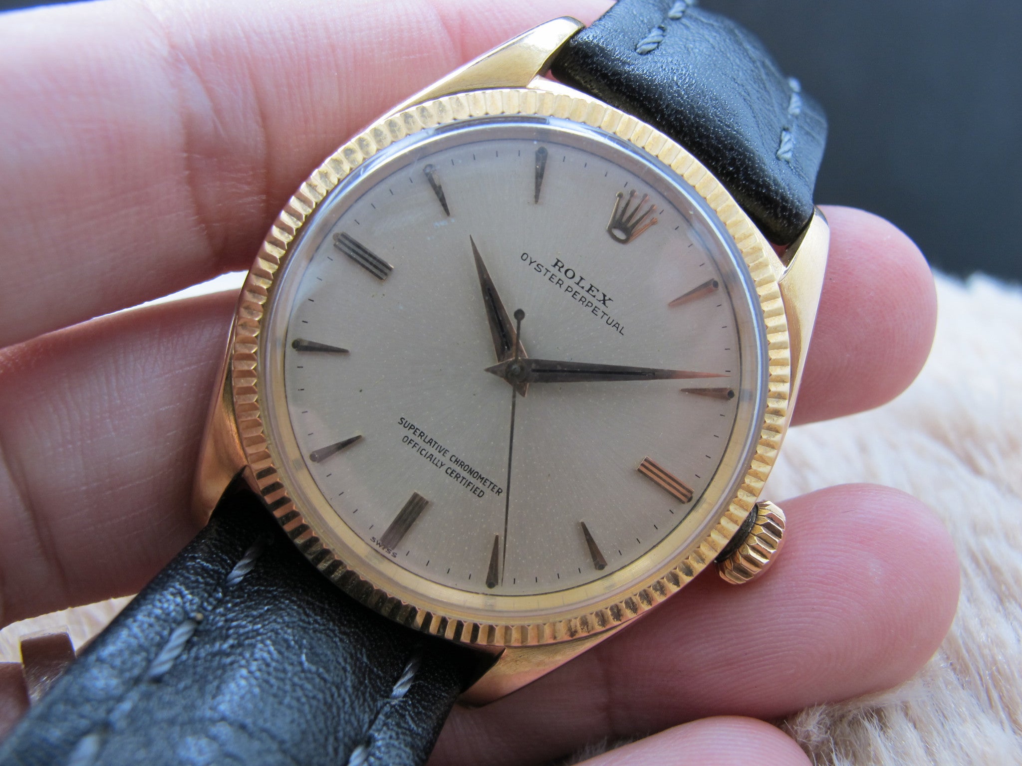 1959 Rolex OYSTER PERPETUAL 1013 18K Pink Gold (36mm ...