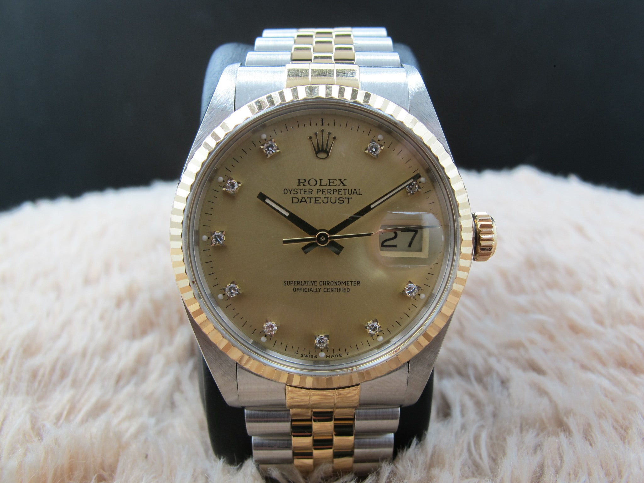 1986 Rolex DATEJUST 16013 2-Tone Original Gold Diamond Dial | Alex Pig ...