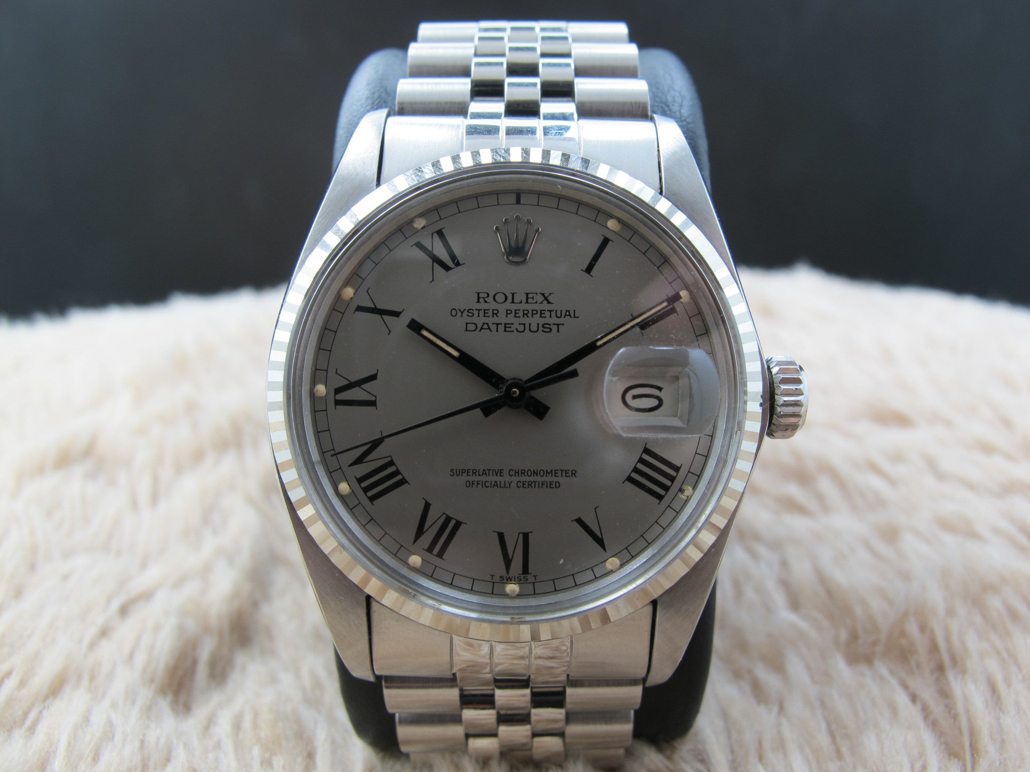 1980 Rolex DATEJUST 16014 SS Original Grey Buckley Dial Full Set | Alex ...