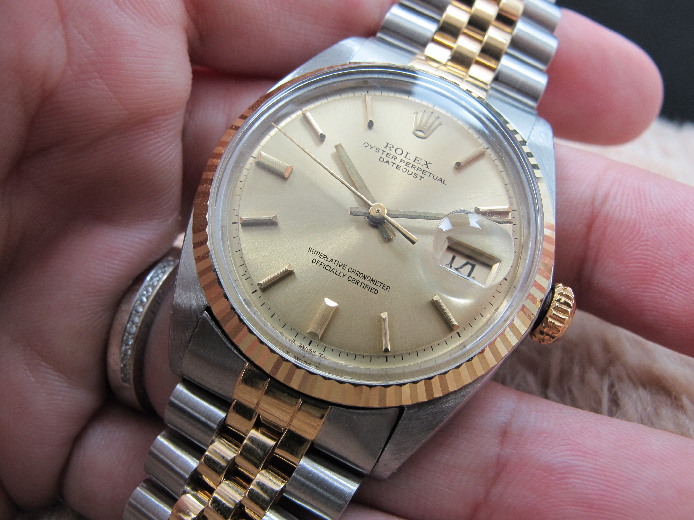 [1969] Rolex DATEJUST 1601 2-Tone SS/Gold ORIGINAL Gold Dial with ...