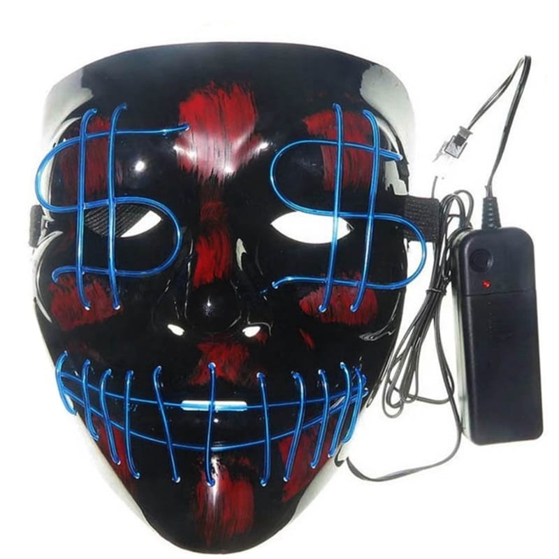 LED Halloween Mask The Purge Mask Light Up Party Masks Neon
