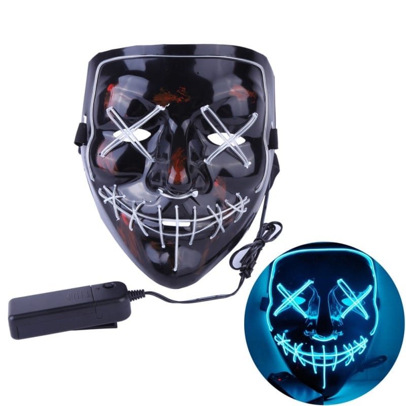 LED Halloween Mask The Purge Mask Light Up Party Masks Neon