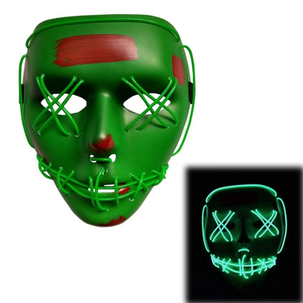 LED Halloween Mask The Purge Mask Light Up Party Masks Neon