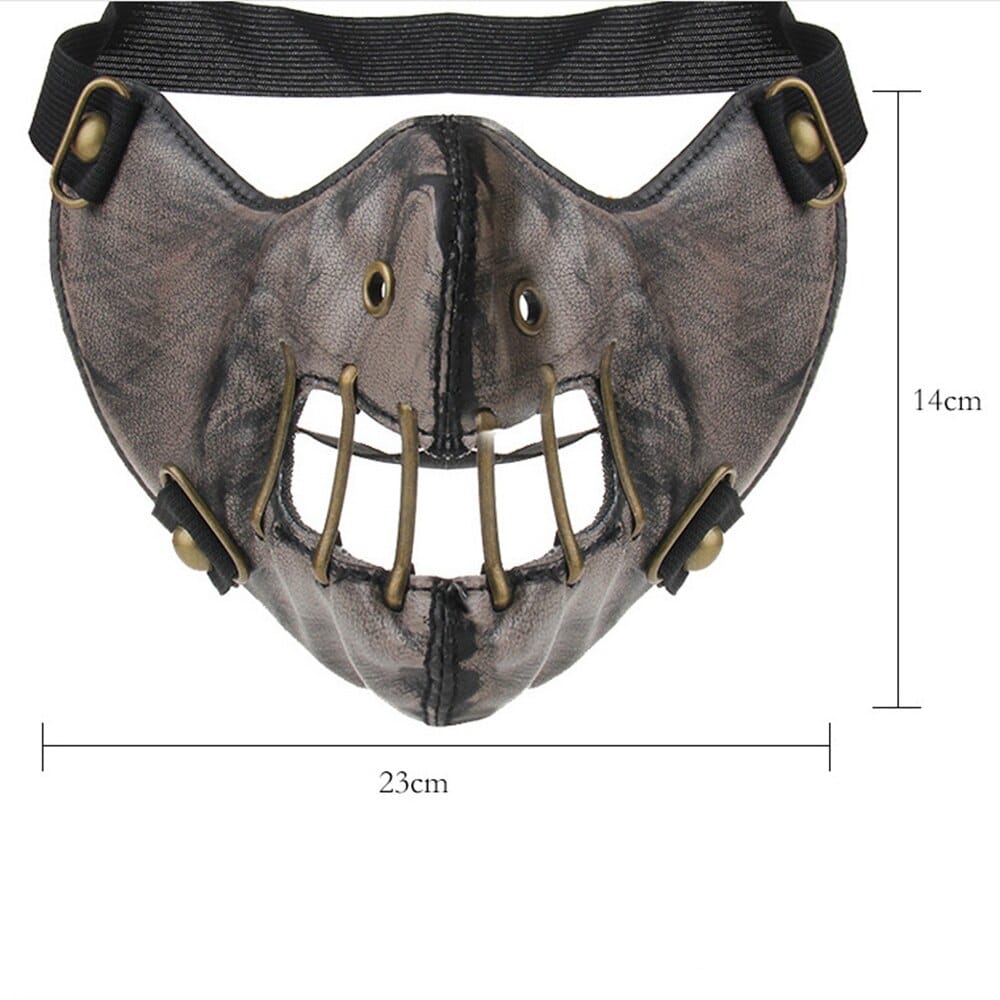Molezu Halloween Cool PU Motorcycle Face Mask Punk Rivet