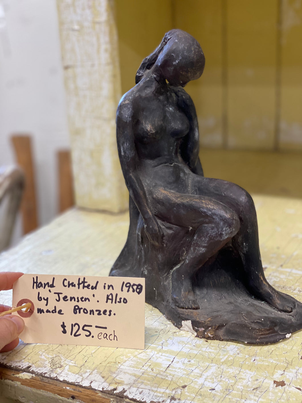 1950s Handcrafted Figure Seated