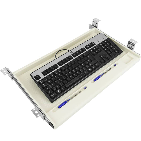 BBAUER Bandeja Teclado Bajo Mesa, Cajón para Teclado Debajo del Escritorio,  Bandeja para Teclado, para Teclado y Mouse de Soporte, Accesorios para  Muebles : : Hogar y cocina