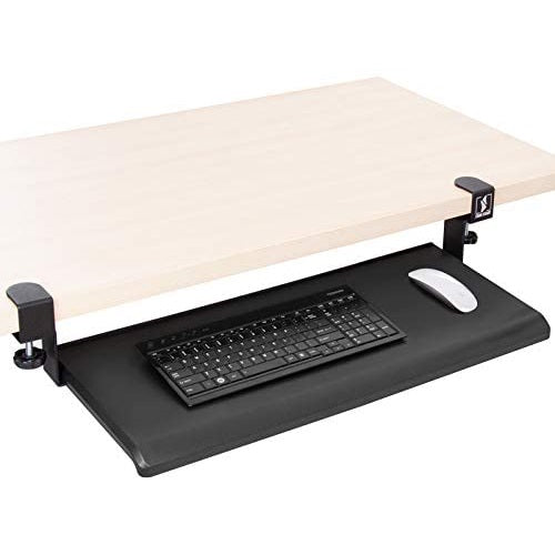  Bandeja de teclado para guardar debajo del escritorio, bandeja  de teclado de madera para debajo del escritorio, soporte de teclado  ajustable en altura, para estantes de almacenamiento de teclado y mouse (