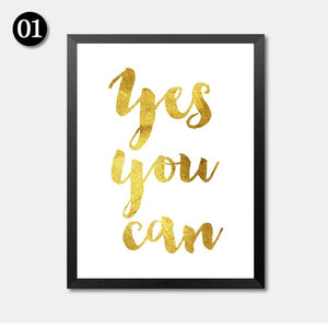 Gold Quote Canvas Painting