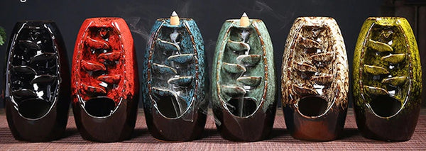 Chinese incense burners are regularly made to look like a metal or stone dish and remain on little legs.