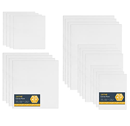 Canvas Panel, size 20x20 cm, thickness 3 mm, 280 g, white, 12 pc/ 1 pack