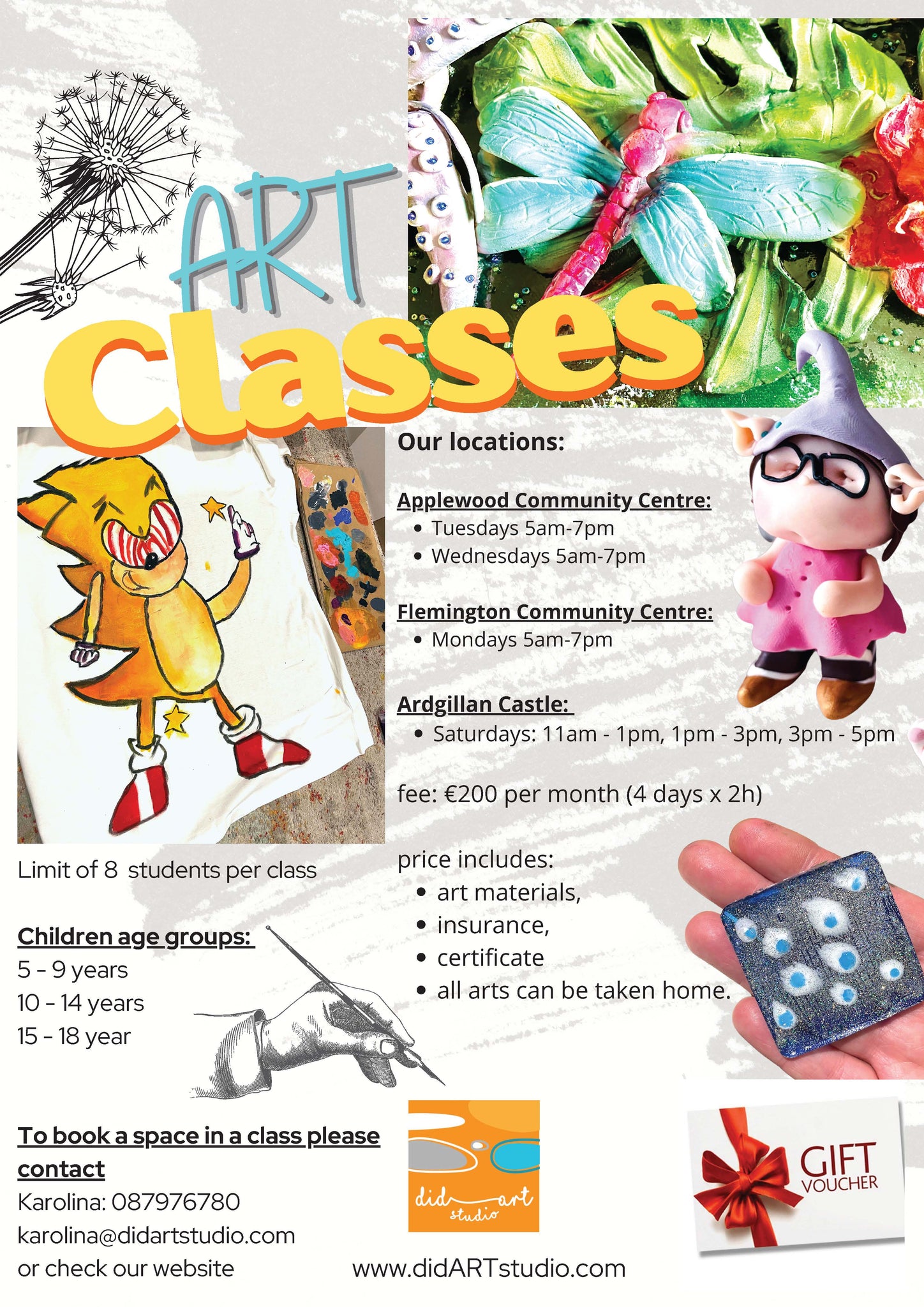 art classes for 15 year olds near me