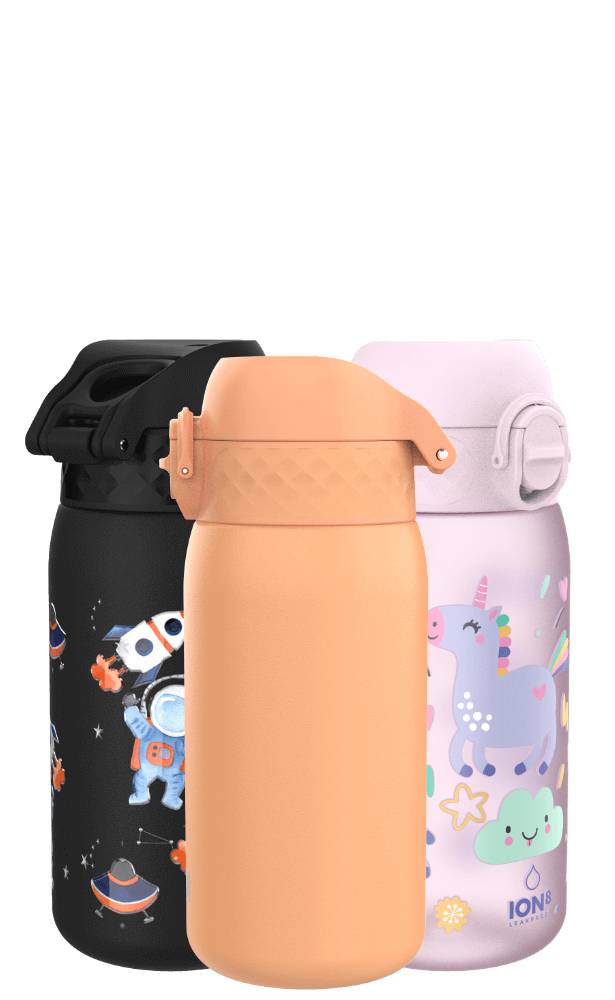 Ion8 Kids One Touch 20 On-The-Go Printed Water Bottle - Leakproof and BPA-Free Water Bottle - Fits Car Cup Holders and Kids Back