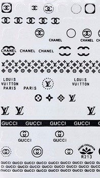 B&W Gucci, Chanel Stickers, LV