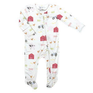 Farm & Co Bamboo Zipper Footie - Sprout Boutique 