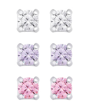 CZ Studs Set in Sterling Silver - Sprout Boutique 
