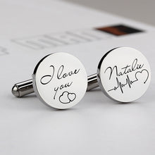 Load image into Gallery viewer, Personalized Disc Cufflinks in Stainless Steel