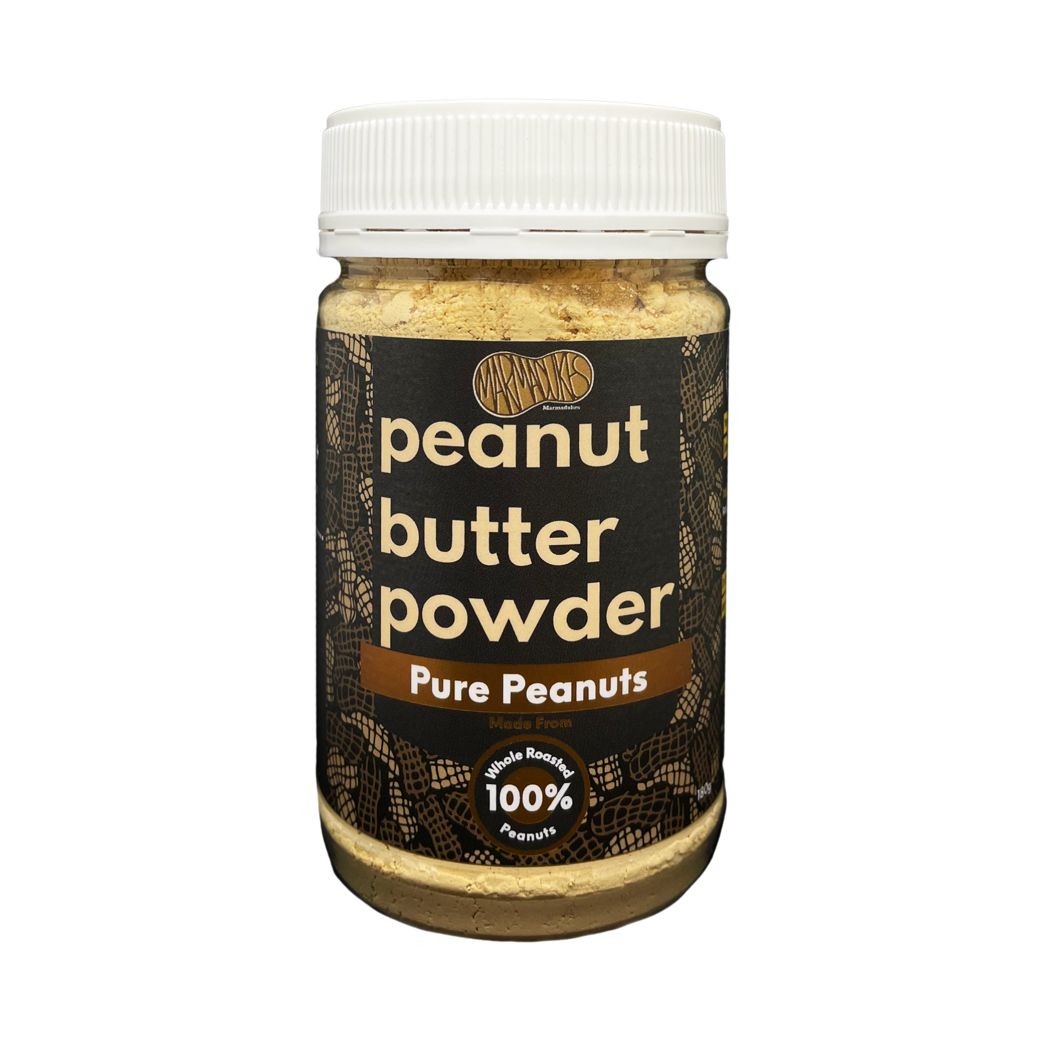 Pure Peanuts Butter Powder (180g Jar) - Marmadukes Food Group product image