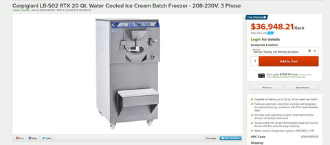 LB-502 Carpigiani Batch Freezer Pricing New