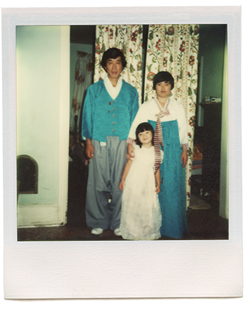 Kimchee Girl Joyce with her mom and dad