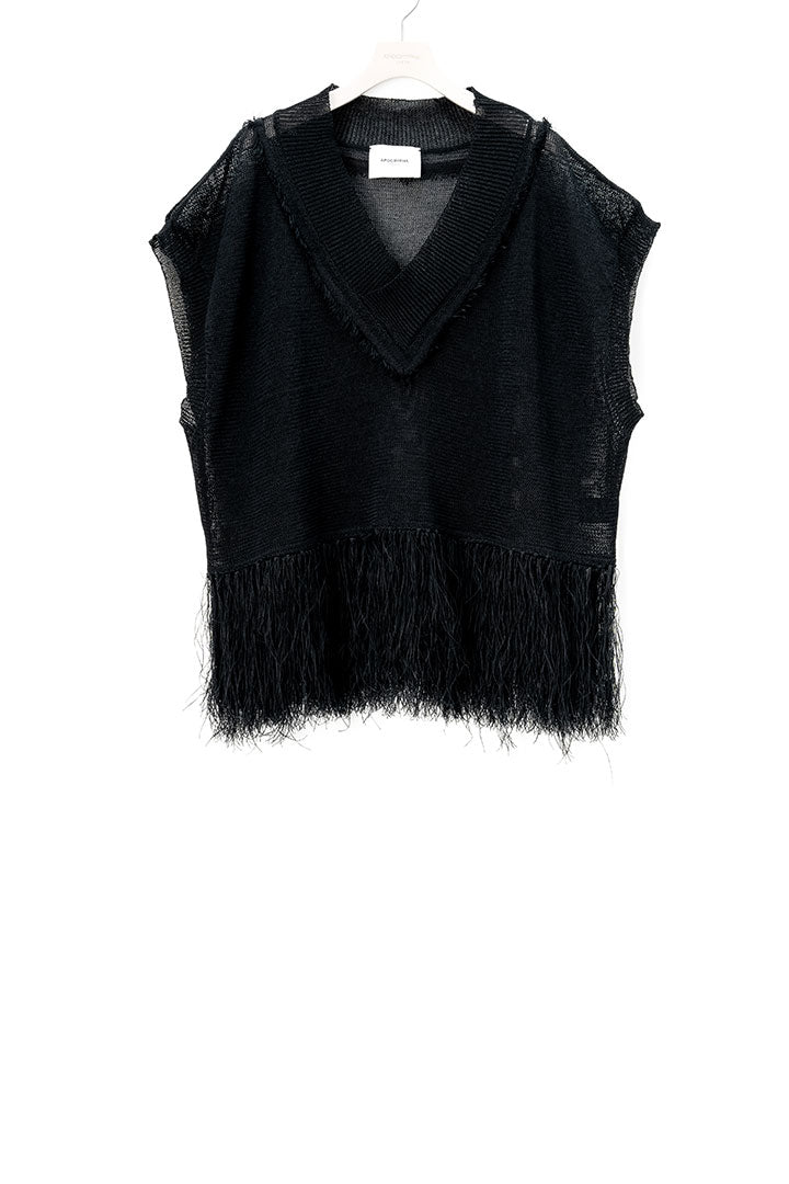 APOCRYPHA.TOKYO KNIT FRINGE VEST-serenyi.at