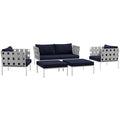 Modway Furniture Harmony EEI-2621 5 Piece Outdoor Patio Aluminum Sectional Sofa Set