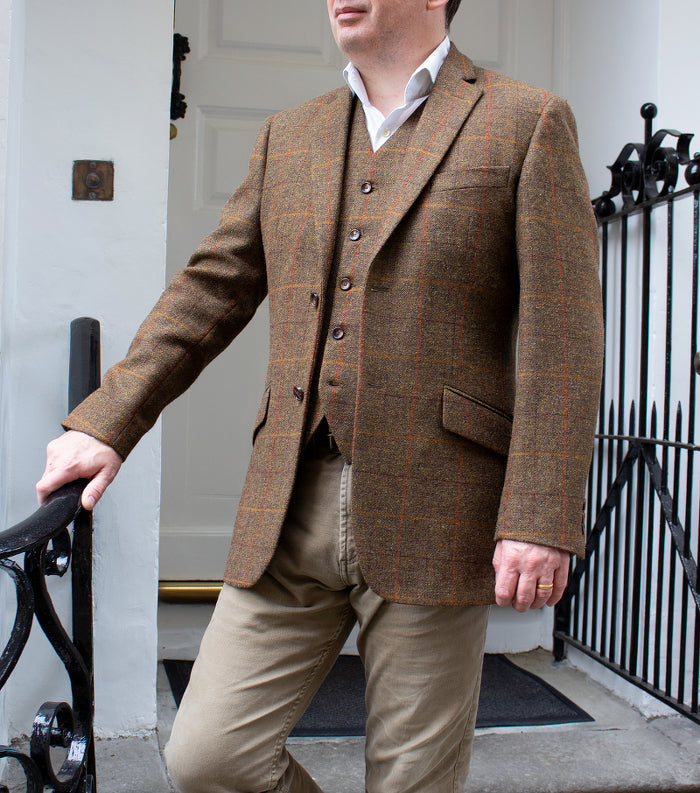 EXCLUSIVE MEN'S BRITISH HOUSE TWEED JACKET - BROWN – CLANDAR