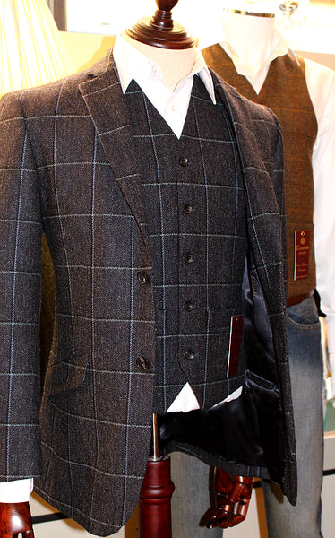 EXCLUSIVE - MEN'S BRITISH TWEED JACKET - NAVY/CHARCOAL – CLANDAR