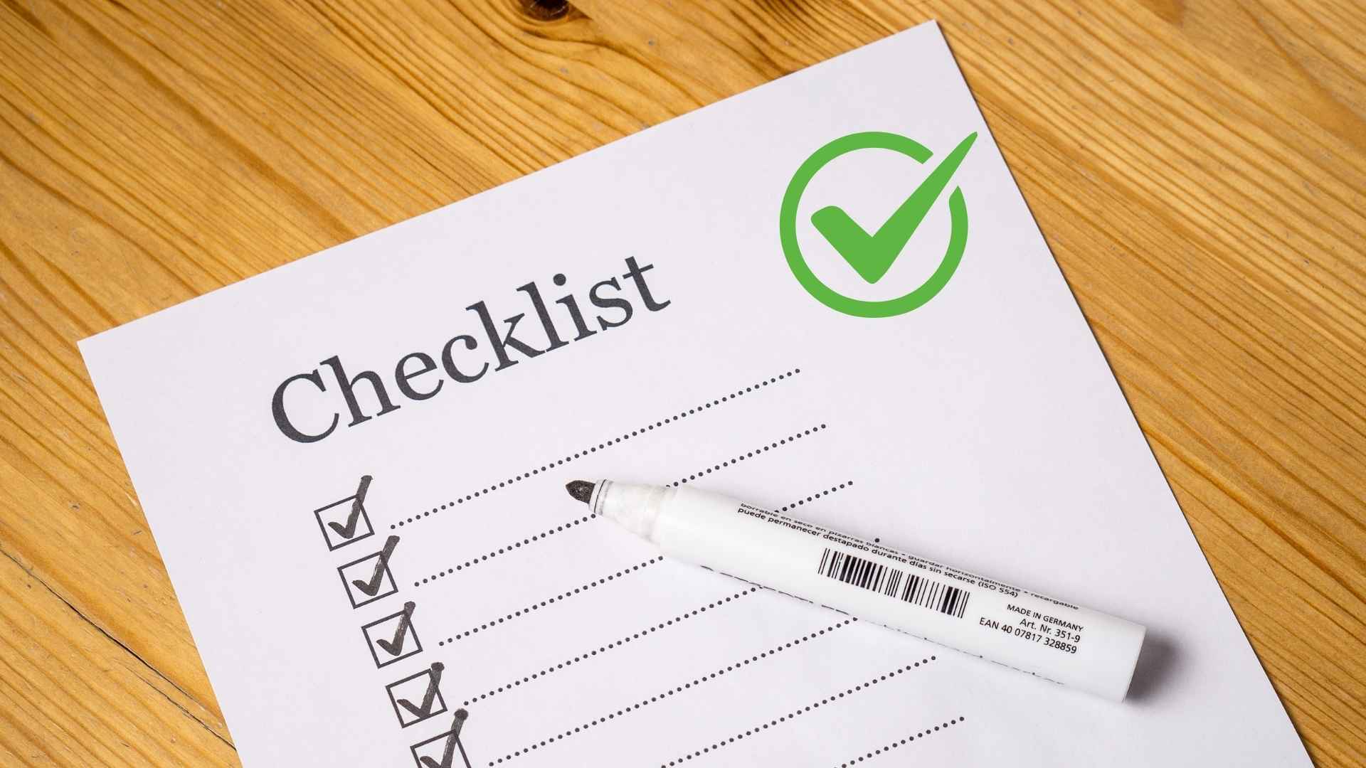 Paper checklist with checkmarks and green tick representing universal safe online shopping checklist for smart buyers to avoid scams and shop confidently | Cupindy