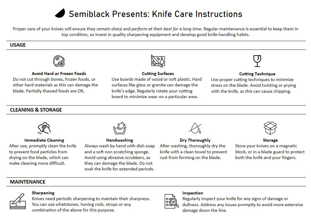 Semiblack Singapore Presents: Knife Maintenance & How to Care for Your Japanese Kitchen Knives.