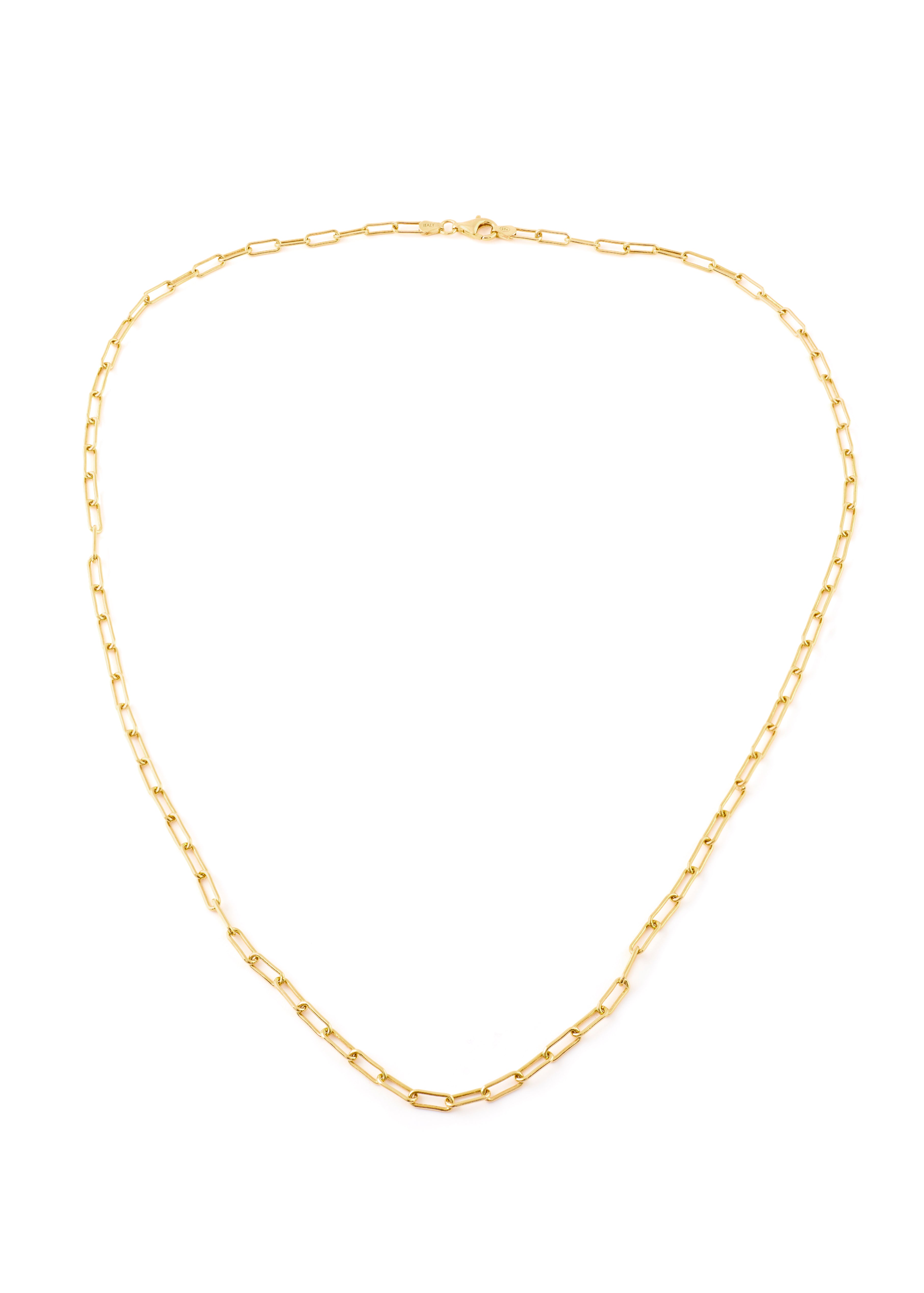 LONG RECTANGULAR CHAIN NECKLACE IN METAL | Saint Laurent | YSL.com