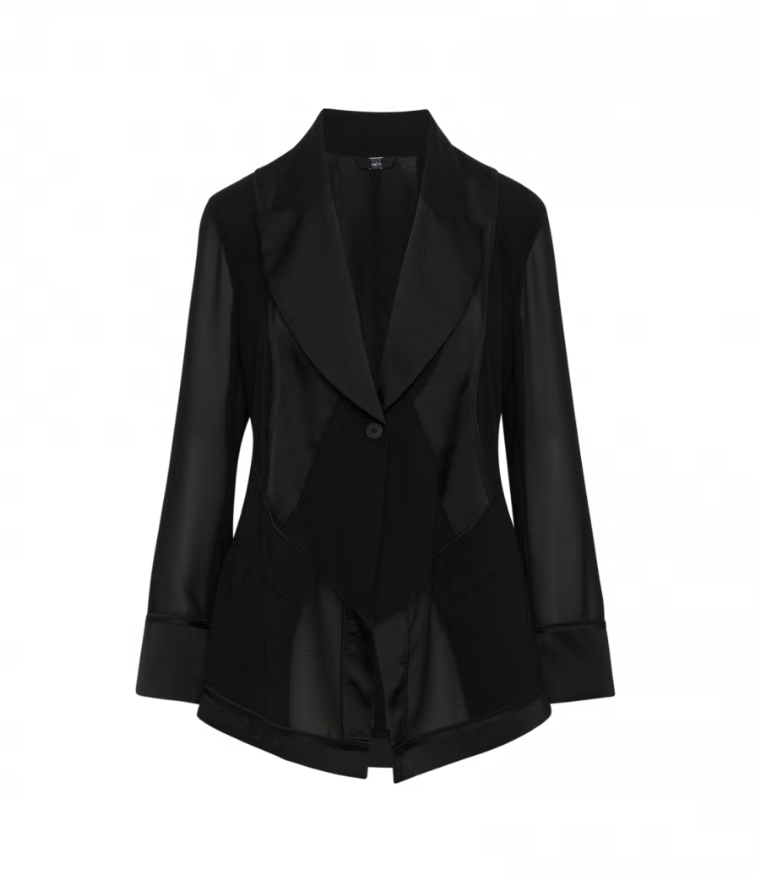 Pinnacle Black Unstructured Georgette Jacket