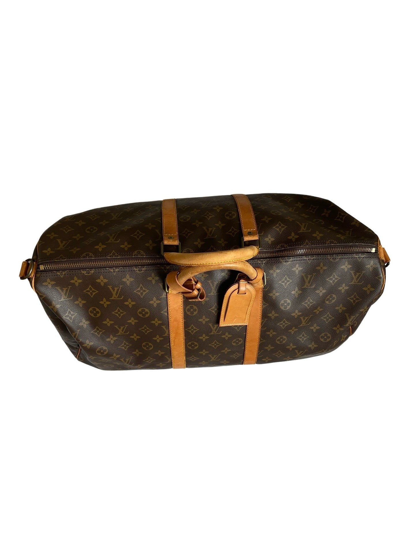 Auth Louis Vuitton Monogram Macassar Keepall Bandouliere 55 M56714 Boston  Bag