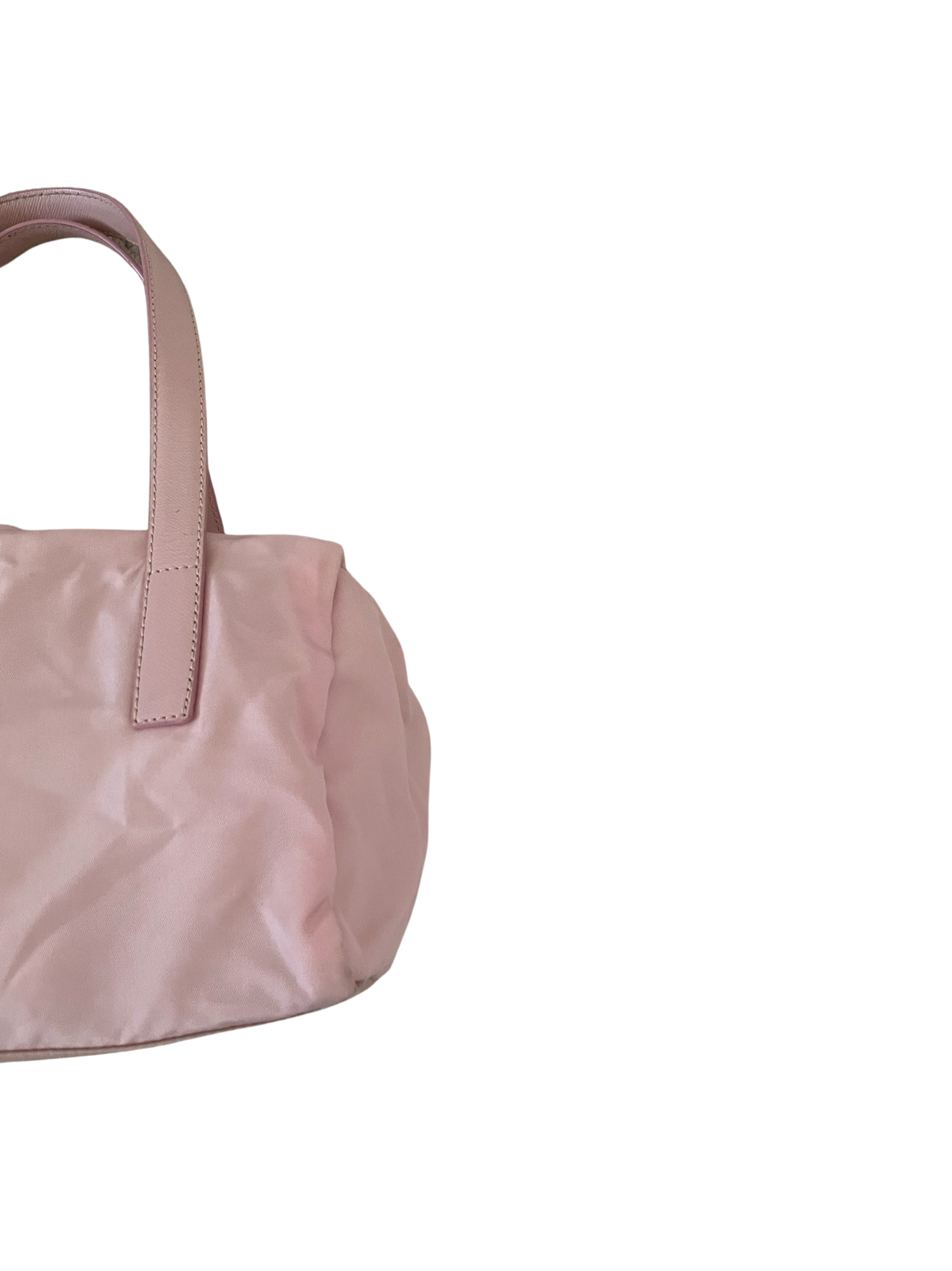 Prada Baby Pink Nylon & Leather Handbag – Kawaii Vintage Copenhagen