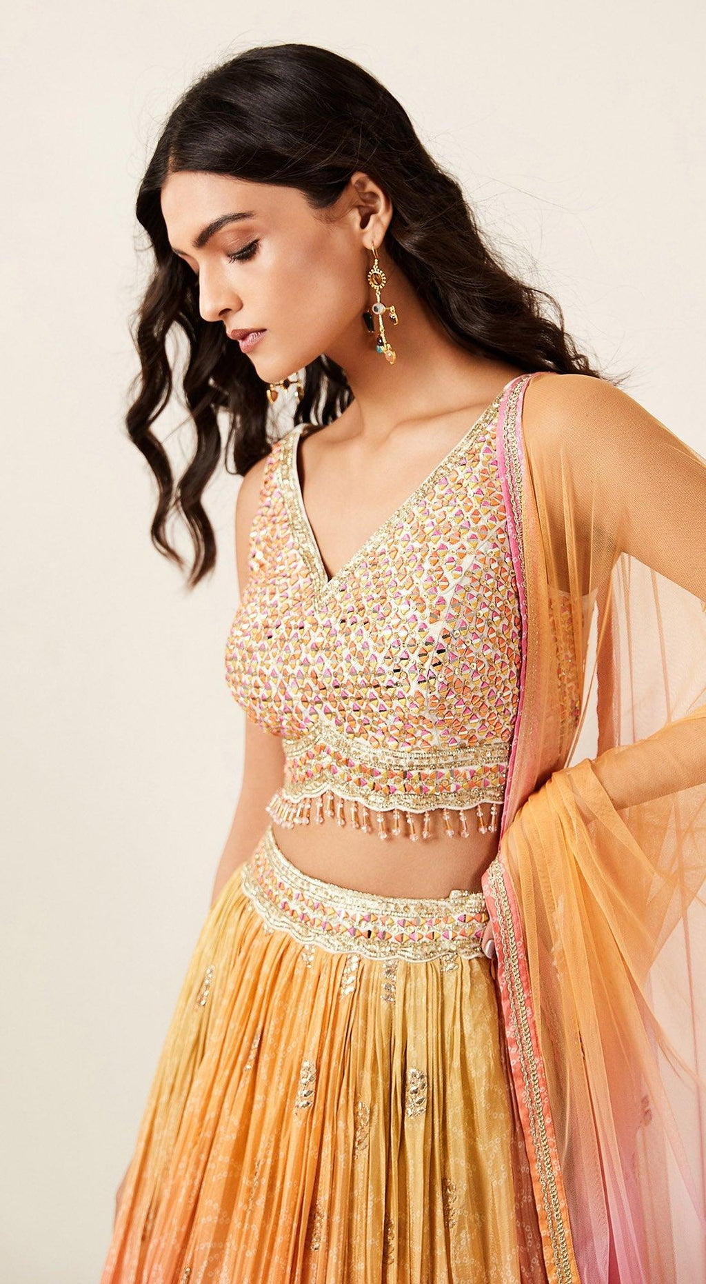 Soft Net Thread & Mirror work Lehenga choli at Rs.1399/Piece in surat offer  by Golaviya House