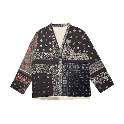 BANDANA PATCHWORK CONCHO JACKET - NAVY – LOCUS