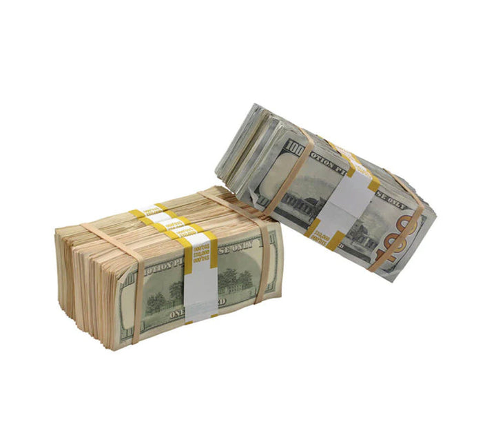 New Series Mix $18,500 Aged Full Print Fold Prop Money Bundle