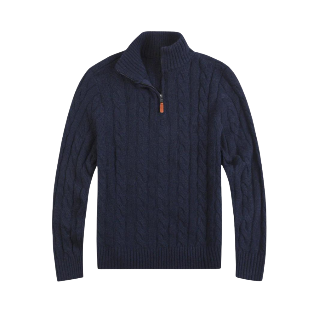 Product Image for Luvik | Klassischer Pullover Mit Halbem Reißverschluss Für Herren, Dunkelblau / 2XL