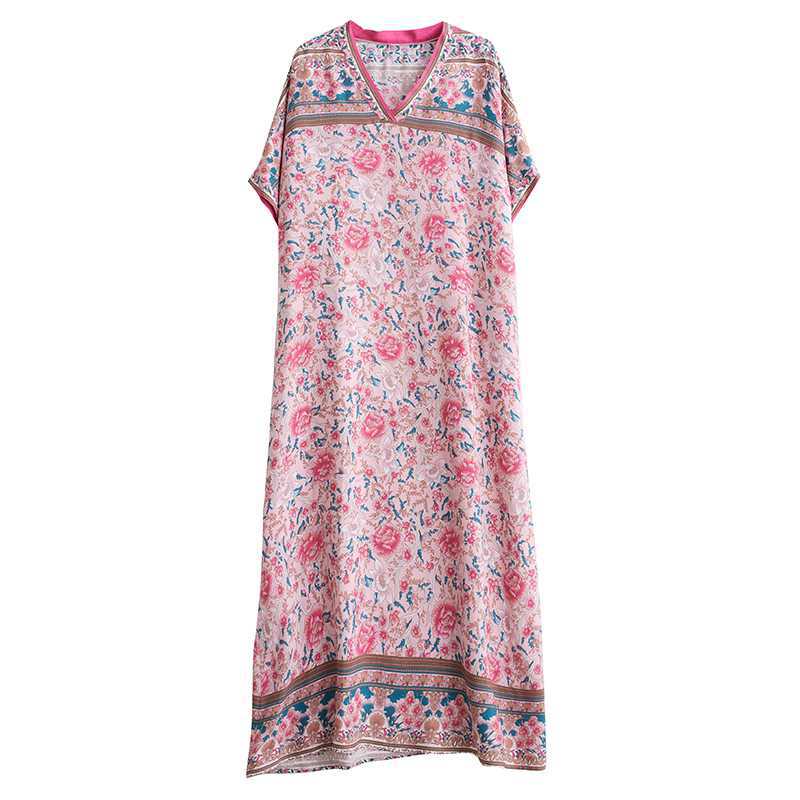Product Image for Luvik | Loose Artistic Vacation Style Beach Dress: Vintage Flab-Hiding Long Robe