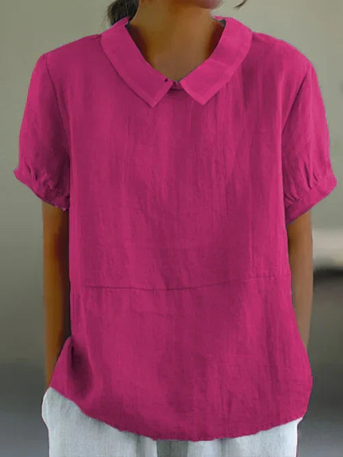 Product Image for Luvik | Puuvilla and linen solid color shirt, Tummanpunainen / 2XL