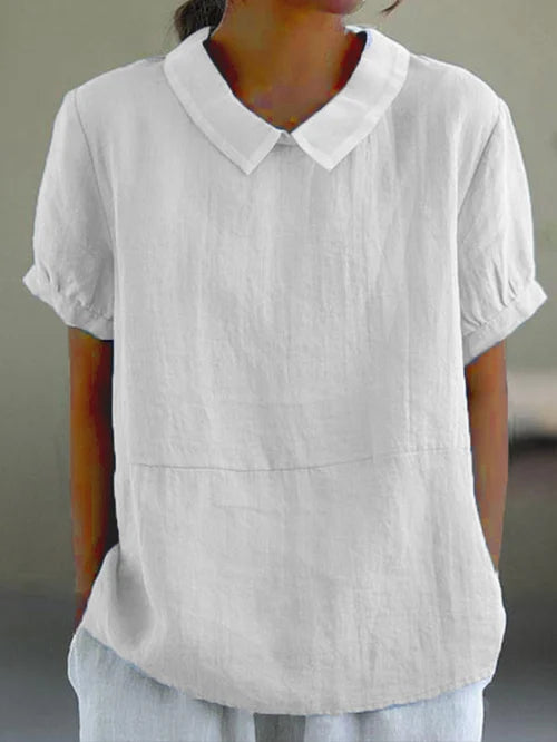 Product Image for Luvik | Puuvilla and linen solid color shirt, Valkoinen / 4XL