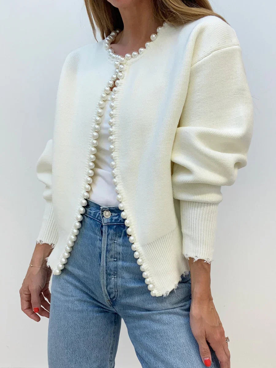 Product Image for Luvik | Leikkaus Reunat franssia Cardigan, Beige / S