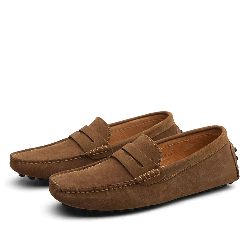 Product Image for Luvik | Nupukkinahka Tossut Italialainen Tyyli Mokassiini Varvas Liukuestepenny Loafer, Braun / 42